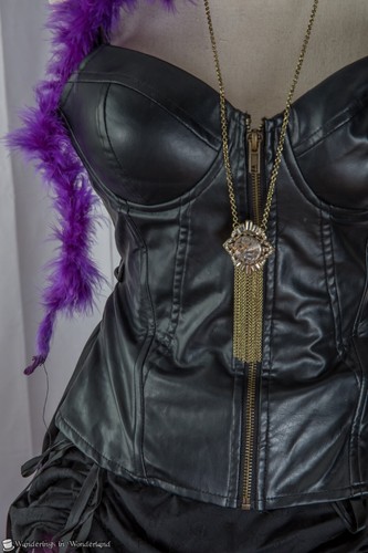 Purple Black Steampunk Costume Ex-Small Ladies Goth Burlesque Halloween - Picture 5 of 8