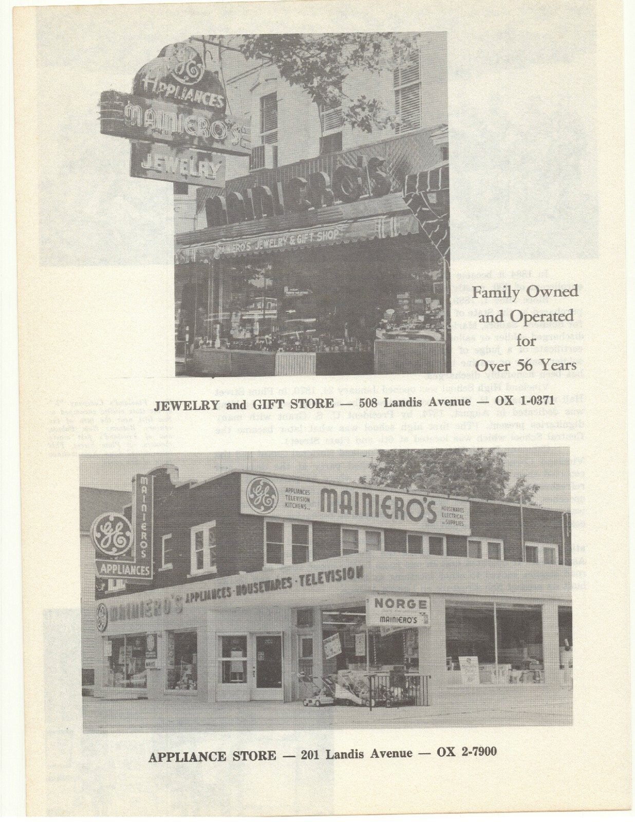 1961 Mainiero's Jewelry & Appliance Store Advertisement Vineland, NJ eBay