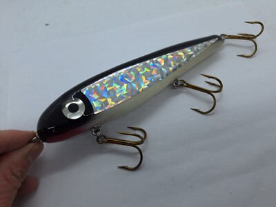 7.5'' Phantom Holo Prizm Black Back Whitefish Glidebait Jerkbait Musky Lure