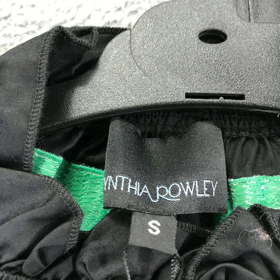 Vestido CYNTHIA ROWLEY Mujer Pequeño S Negro Verde Edén Vieira Bordado $425 Foto 3 de 4