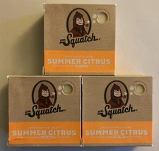 Three (3) Dr. Squatch, Men's Summer Citrus, Light Grit Natural Bar Soaps. 5oz.