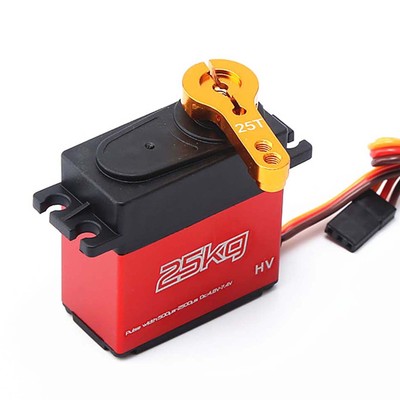 25KG Digital Servo mit 25T Servoarm IP66 Wasserdichtes Kupferzahnrad mit O7L7