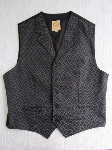 Vintage Wahmaker USA Black Geometric Western Vest Measures Small! - Picture 2 of 9