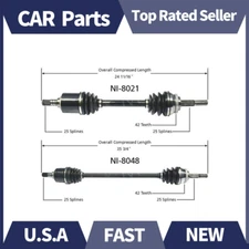2 Front CV Axle Shafts SurTrack Set For NX Sentra 200SX FWD 1991-99 1.6L_HL