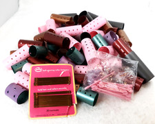 Vintage Lot of 63 Hair Curler Rollers, 16 Goody Roller Fasteners  23 Pink Picks