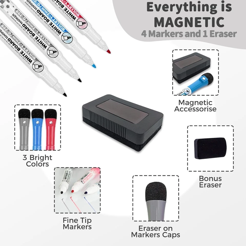 Magnetic Weekly Planner Whiteboard for Fridge Dry Erase Fridge Calendar Notepad - Image 4 of 4