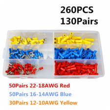 Female Male 260 X Crimp Terminals Insulated Bullet Butt Connector Wire
