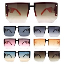 Womens Luxury Rimless Jewel Rectangle Designer Mafia Fashion Sunglasses