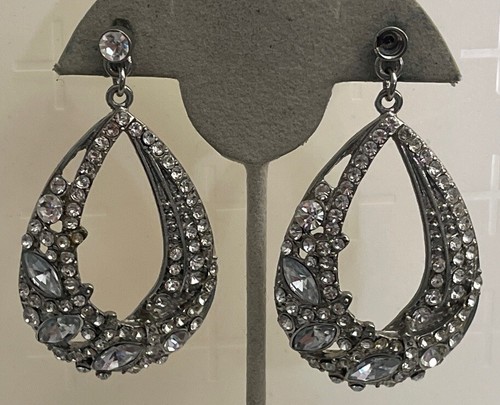 Vintage Ohrringe Silber Strass Hochzeit F-70 - Bild 2 von 7