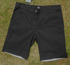 Crane Women Black Commuter Cyclist Shorts Cotton w/ Reflective Bands BNWT UK 16