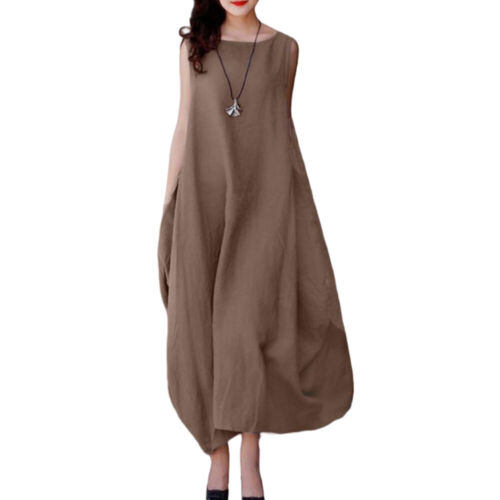 Damen Sommer-Maxikleid Urlaubkleid Taschen Strandkleid Freizeitkleid - Bild 7 von 17