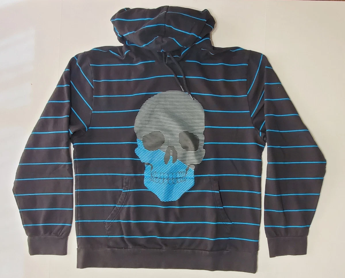 Black and blue striped hoodie sale