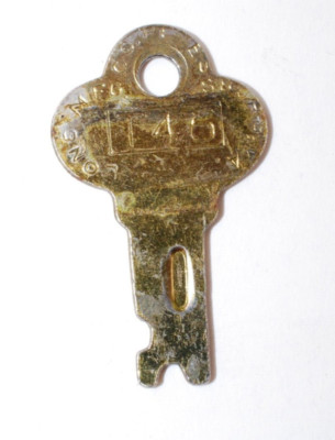 Vintage Original Long Lock Key # T-46 Trunks Luggage Suitcases Footlockers