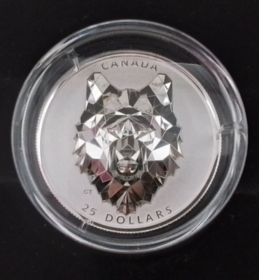 2019 CANADIAN $25 SILVER COIN MULTIFACETED WOLF HEAD | eBay