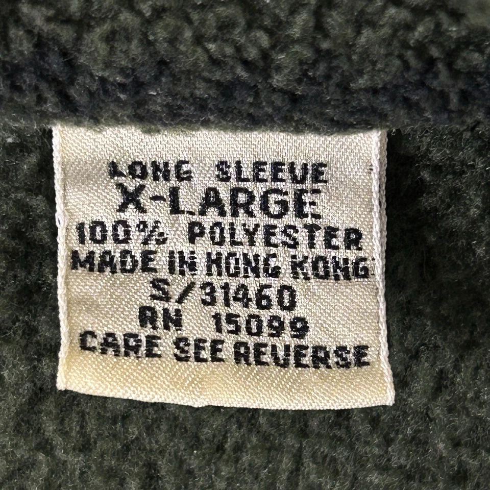 Pullover polar FieldMaster para hombre XL 1/4 cremallera manga larga suéter verde/rojo a cuadros Foto 4 de 4