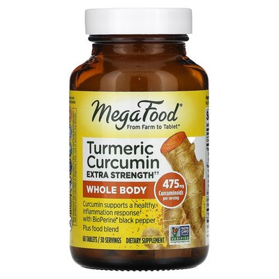 2 X MegaFood, Turmeric Strength for Whole Body, 60 Tablets
