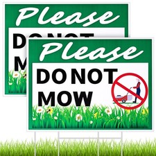 Soaoo 2 Pcs Please Do Not Mow Sign 12 x 9 inches, as shown on the picture