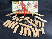 BRIO 33131 Big Wooden Railway Starter Set Suspension Bridge Not Original w/Box