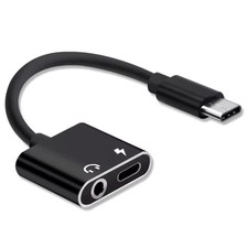 2 in 1 Charger and Headphone USB Type C to 3.5mm Aux Audio Cable Cord Adapter