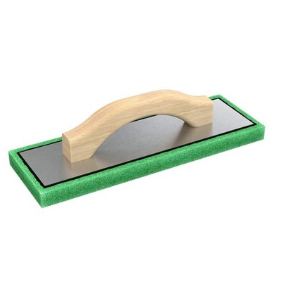 Fine Green Foam Float 12 in. x 4 in. x 3/4 in. with Wood Handle and Durable A...