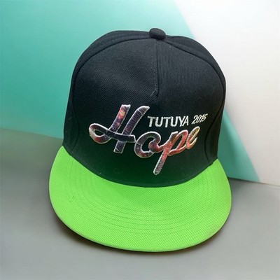 HOP MÜTZE - RAPPER Cap - schwarz mit neongrünem Logo verstellbar OneSize