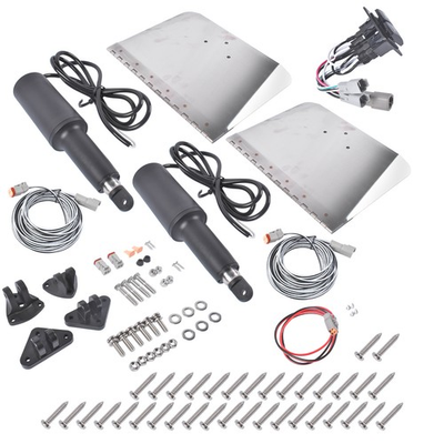 #ad 9quot; x 12quot; Standard Trim Tab Kit 12V w Double Rocker Switch For Boat 16ft to 25ft $455.00