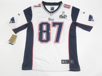 Rob Gronkowski #87 New England Patriots 2015 Super Bowl 49 XLIX Jersey White