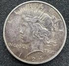 1924 Peace Silver Dollar $1 Coin 90% Silver Circulated Ungraded No Mint Mark