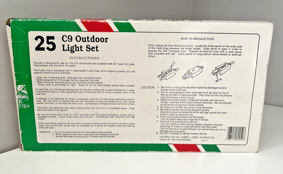 Holiday Time C9 Outdoor Light Set 25ft Multicolor Bulbs UL Plugs Both Ends 25 CT - Image 4 of 4