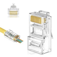 Cat5e RJ45 Connector Pass Through 8P8C Ethernet Plug UTP Network Cable 100 PCS