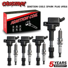 4pcs Ignition Coil and Spark Plug For 2020-2022 Kia Soul 2.0L L4 UF816