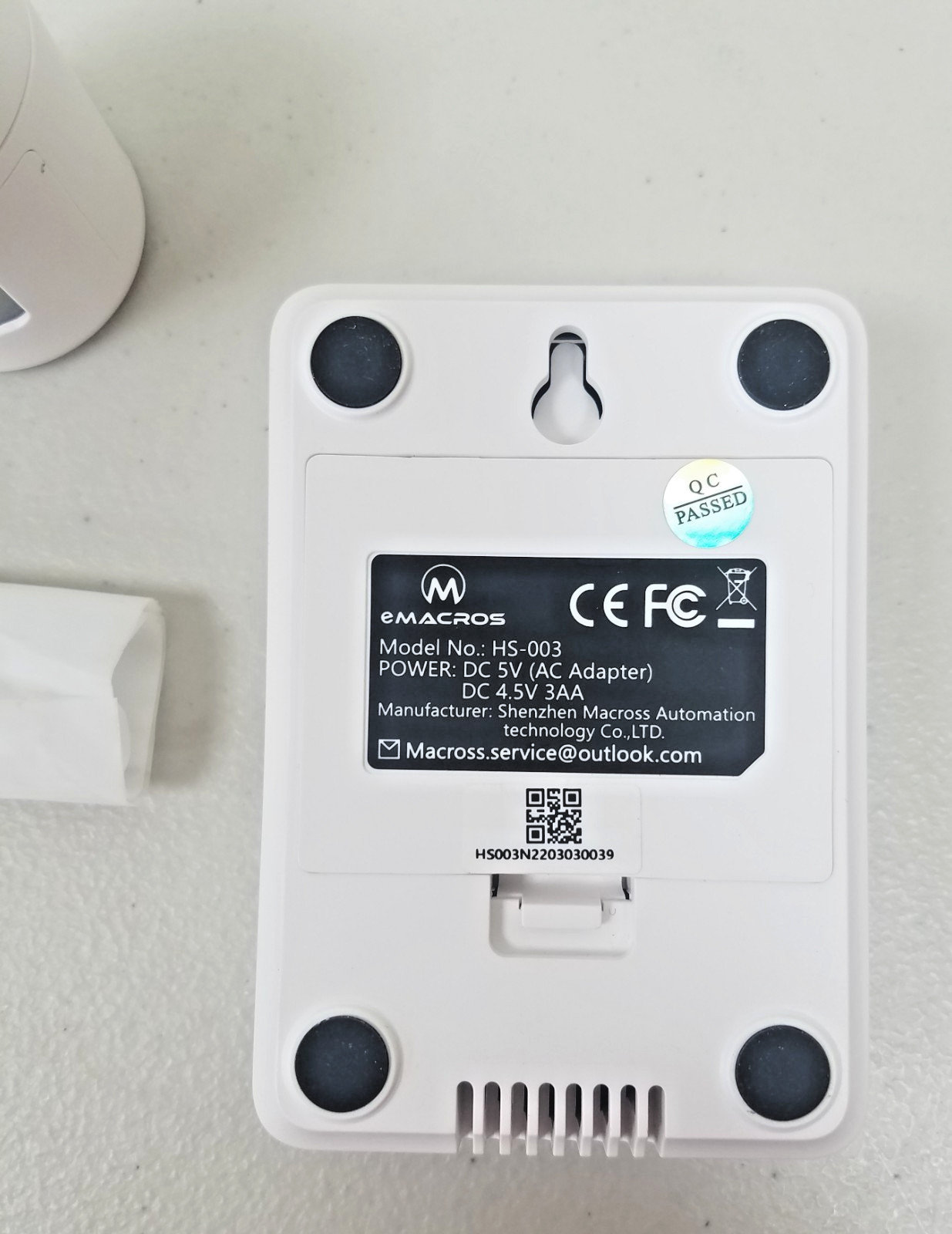 eMACROS HS003 Indoor/Outdoor Wireless Motion Sensor & Driveway Alarm New no Box