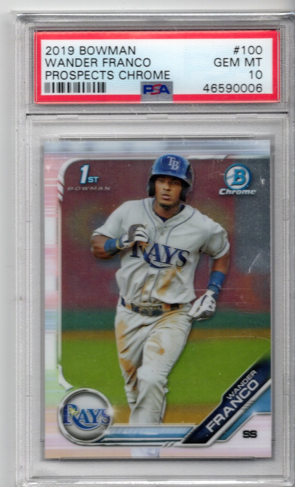2019 Bowman Prospects Chrome Prospects Chrome #100 Wander Franco PSA 10