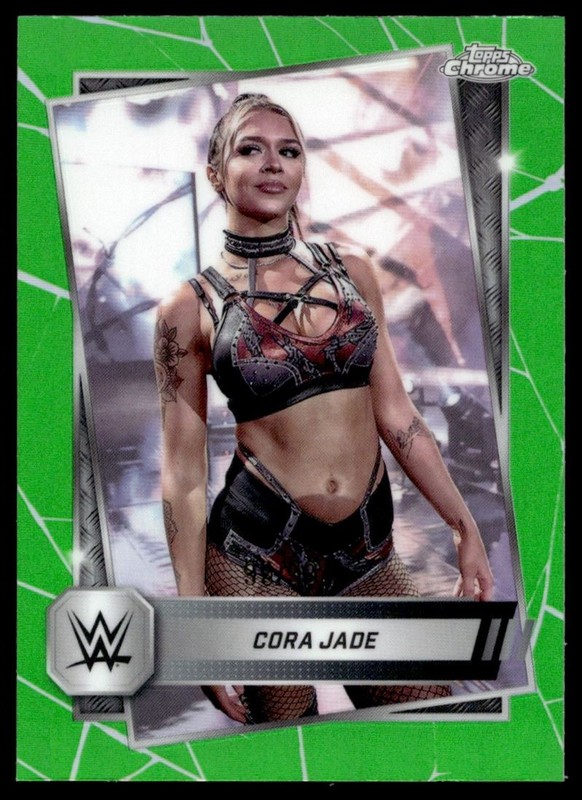 2025 Topps Chrome WWE GREEN Refractor Cora Jade 99/99 #136 A6