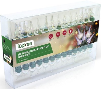 Tupkee Christmas Random Twinkle Flame Tip Light Set - 10 of 50 Lights Twinkle