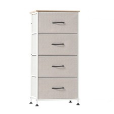 4 Drawer Small Fabric Dresser With Sturdy Steel Frame And Storage Chest Bedroom