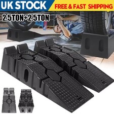 2X Heavy Duty 5 Ton 2.5+2.5 Ton Plastic Car Ramp Lifting Ramps 33cm Extra Wide