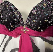 Blush Prom By Alexia Dress Zebra Print Fairy Sequins Formal Strapless Sz 8