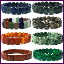 Multi-faceted beads 10x20mm bracelet Natural stone bracelet, agate, crystal