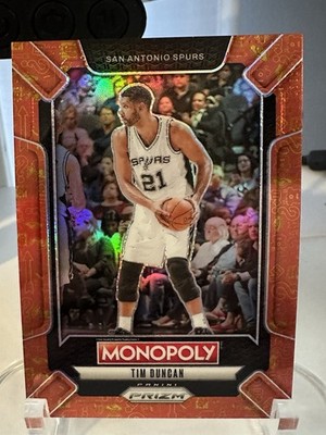 2024-25 Panini Prizm Monopoly Legends Tim Duncan #LEG5 Orange Prizm /1499