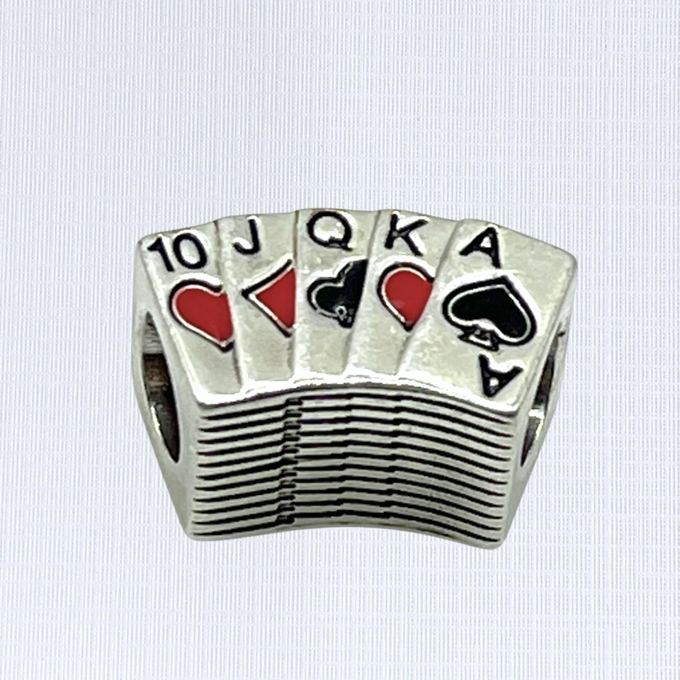 Pulsera Brighton Sin Bluff Bead Playing Cards Dije Plateado Casino Poker Foto 2 de 4