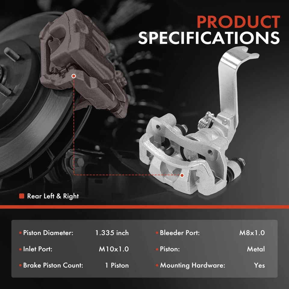 Par de pinzas de freno laterales traseras con soporte para Kia Sephia 1998-2001 Spectra 00-04 Foto 2 de 4
