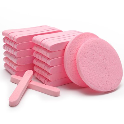 84 Pcs Facial Sponge Compressed, Luxiv Face 1 Count (Pack of 84), Pink 