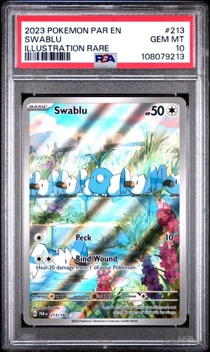 2023 POKEMON PAR EN-PARADOX RIFT ILLUSTRATION RARE #213 SWABLU PSA 10