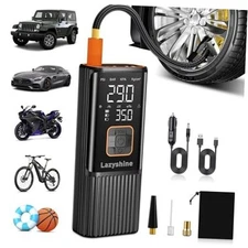 Tire Inflator Portable Air Compressor - Air Pump for Car Tires Dual Mode Black