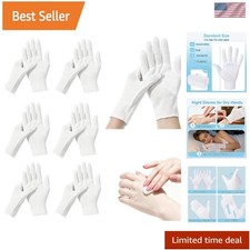 Cotton Gloves for Dry Hands Eczema Care Night Sleeping Relief 12-Pack White FAST