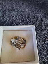 10KT WHITE GOLD 1.02CTW CHOCOLATE/WHITE DIAMONDS