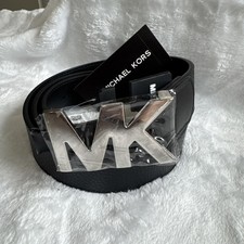 ORIGINAL Michael Kors Men's Black Logo Buckle Dress Belt Size 38 NEW