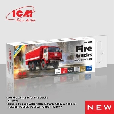 ICM 3031 Acrylfarben-Set Für Feuerwehrautos