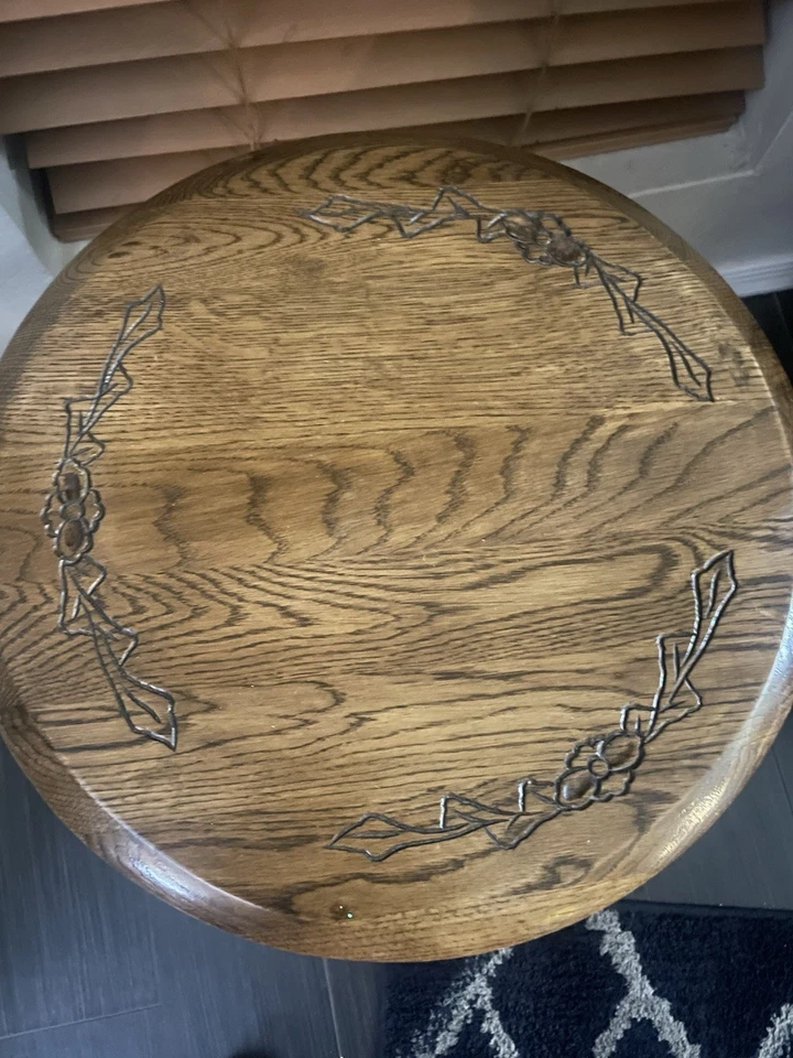 Piano Stool Marble Ball Claw Foot Wood Carved Antique Adjust Spin Seat 18 to 24” - Image 3 of 4